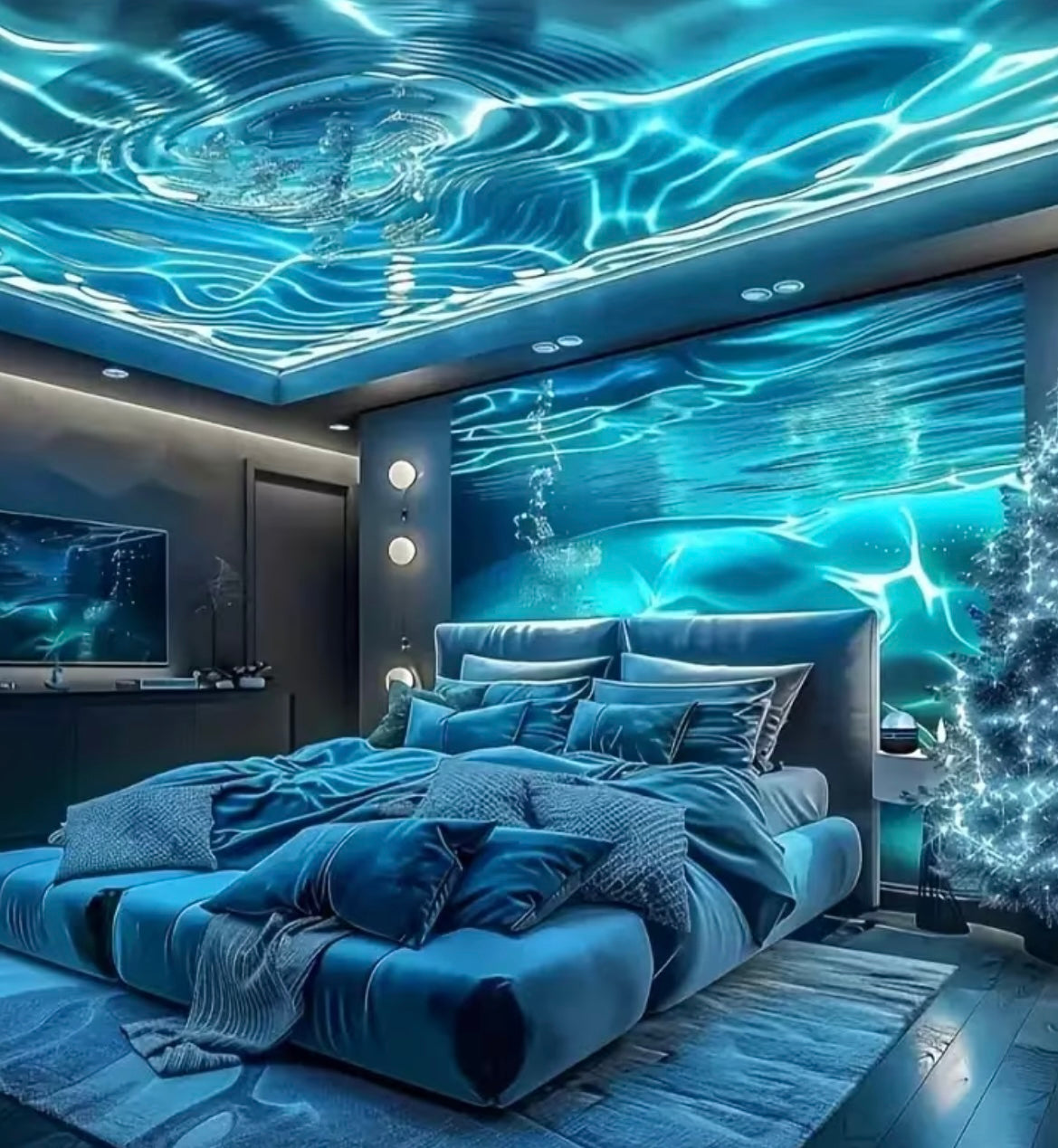 [Water Wave Star Lamp] YETHKE Water Wave Star Projection Lamp | 16 Color Changing LED, Dimmable, USB Powered | Circuit Automation, Ideal for Game Rooms, Bedrooms, Living Rooms, Party Venues