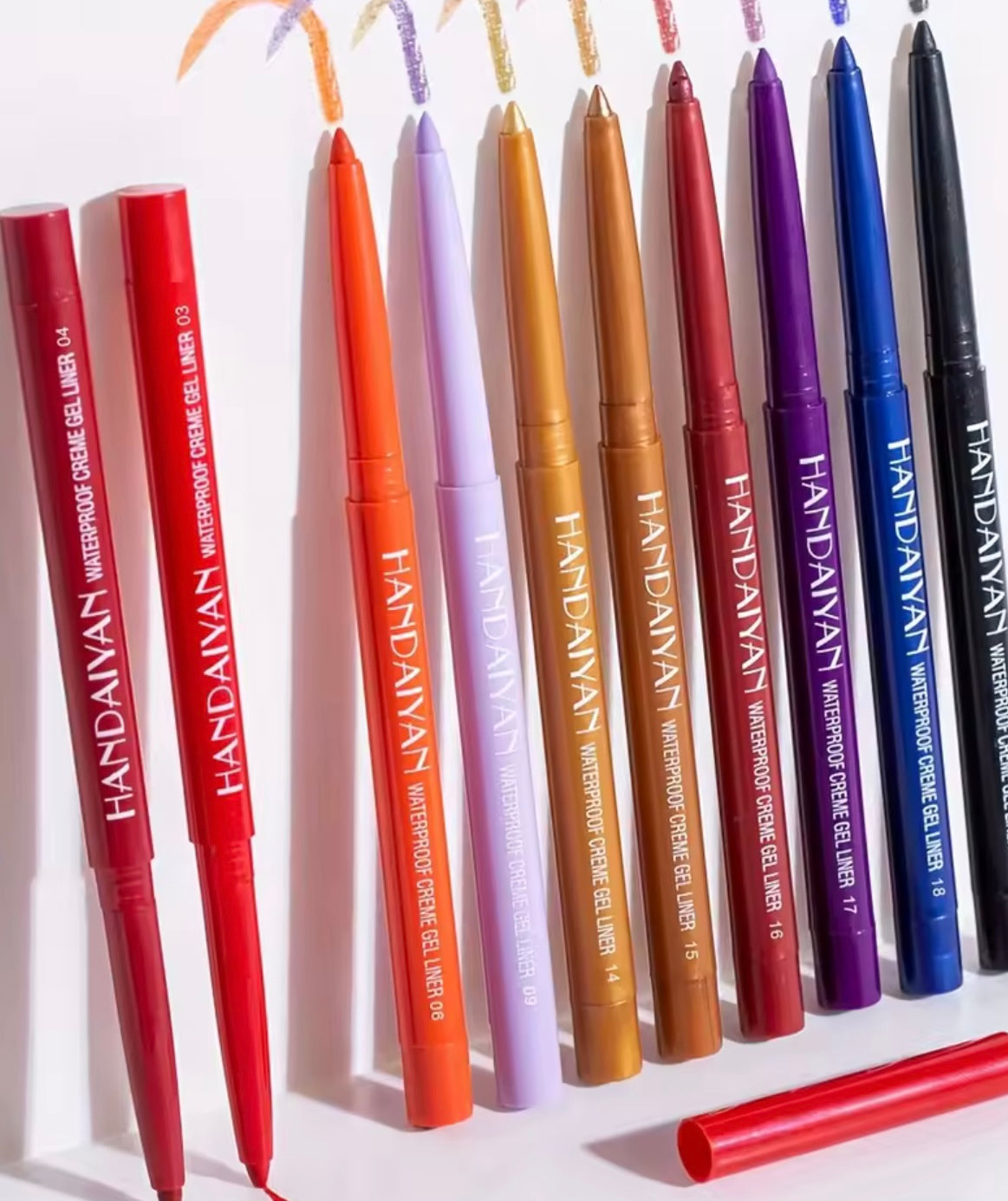 6-Piece Retractable Eyeliner Pencil Set – Waterproof & Smudge-Proof Gel Liners