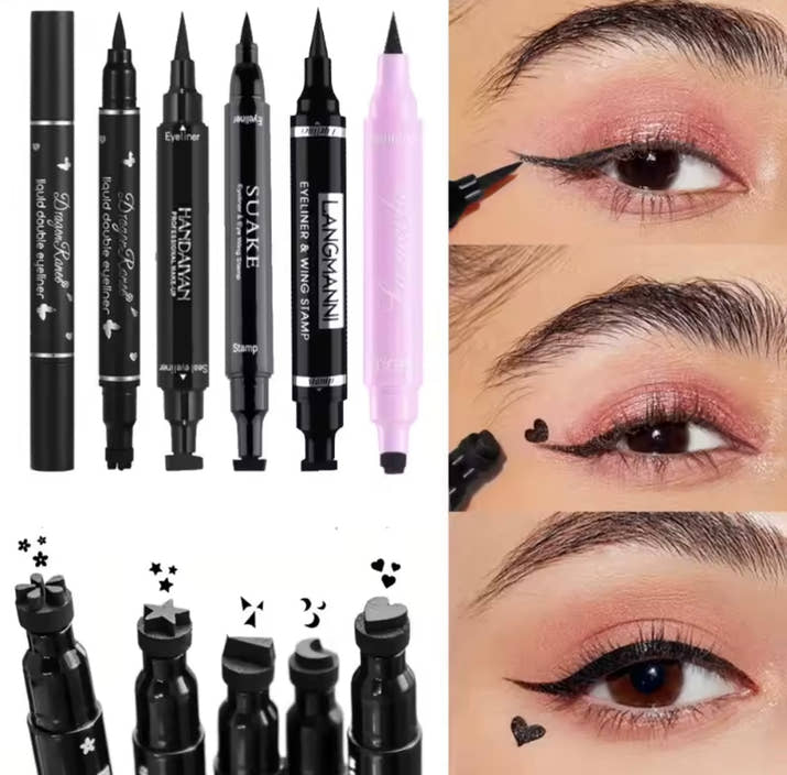 Black Eyeliner Stamp Triangle Dual-ended Liquid Eyeliner Waterproof Sweat-proof