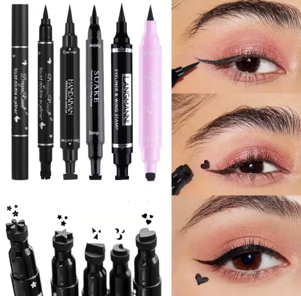 Black Eyeliner Stamp Triangle Dual-ended Liquid Eyeliner Waterproof Sweat-proof