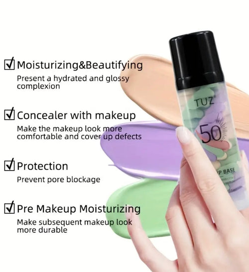 4pcs Tri-color Barrier Cream, A Variety Of Colors Mixed with BB Cream, Long-lasting Moisturizing, Light Texture, Natural Fit, Long-lasting Anti-smudge, Perfect for Travel And Gifts!