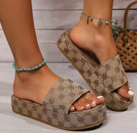 New Women Slippers Summer Fashion Platform Sandals Thick Sole Solid Color Slippers Party Party Women