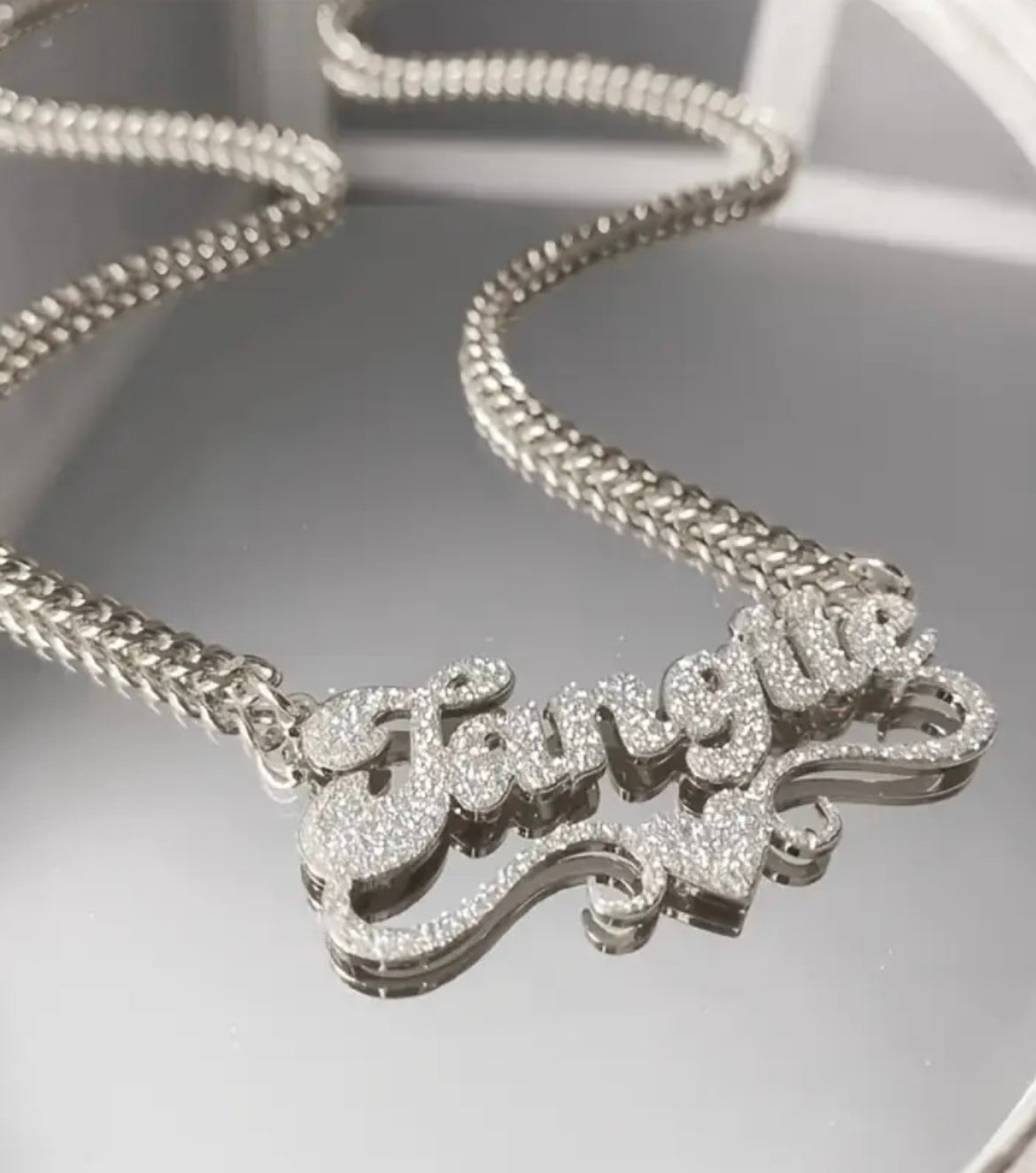 Customized Ash NK Chain 1pc Customized 201 201 Stainless Steel Name Necklace - Personalized Frosted Letter Pendant with Shiny Accents, Cuban Chain Jewelry Gift for Teenager and Teenager, Suitable for Casual Attire or Special Occasions, Gift Jewelry | Bohe