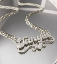 Customized Ash NK Chain 1pc Customized 201 201 Stainless Steel Name Necklace - Personalized Frosted Letter Pendant with Shiny Accents, Cuban Chain Jewelry Gift for Teenager and Teenager, Suitable for Casual Attire or Special Occasions, Gift Jewelry | Bohe