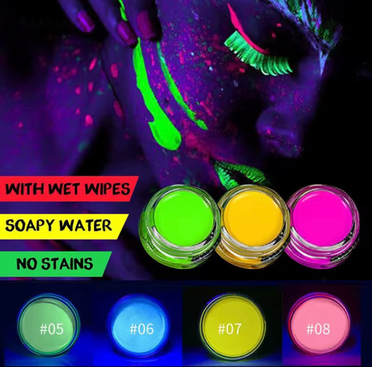 12Colors Eyeliner Cream Neon Colored Halloween Liner Eyeliner Pen Waterproof UV Blacklight Flu