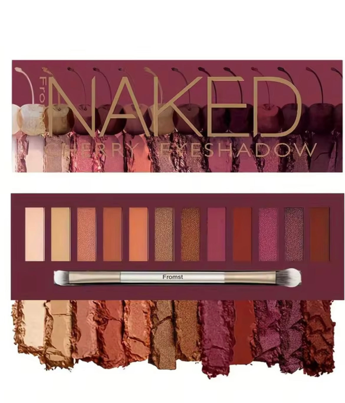 eyeshadow palette, mirror packaging, pearlescent shimmer, stage makeup e