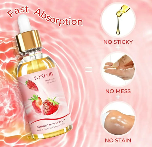 2 piece Yoni Oil feminine moisturizer ph balance order eliminater strawberry essential oil