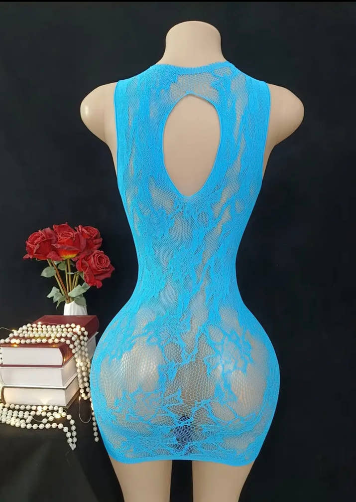 1pc Fishnet Lingerie Dress for all Women One Size Beach Cover Up Hollow Out Bodysuit Sexy Chemise Teddy Naughty Sexy Mesh Lace Mini Dress