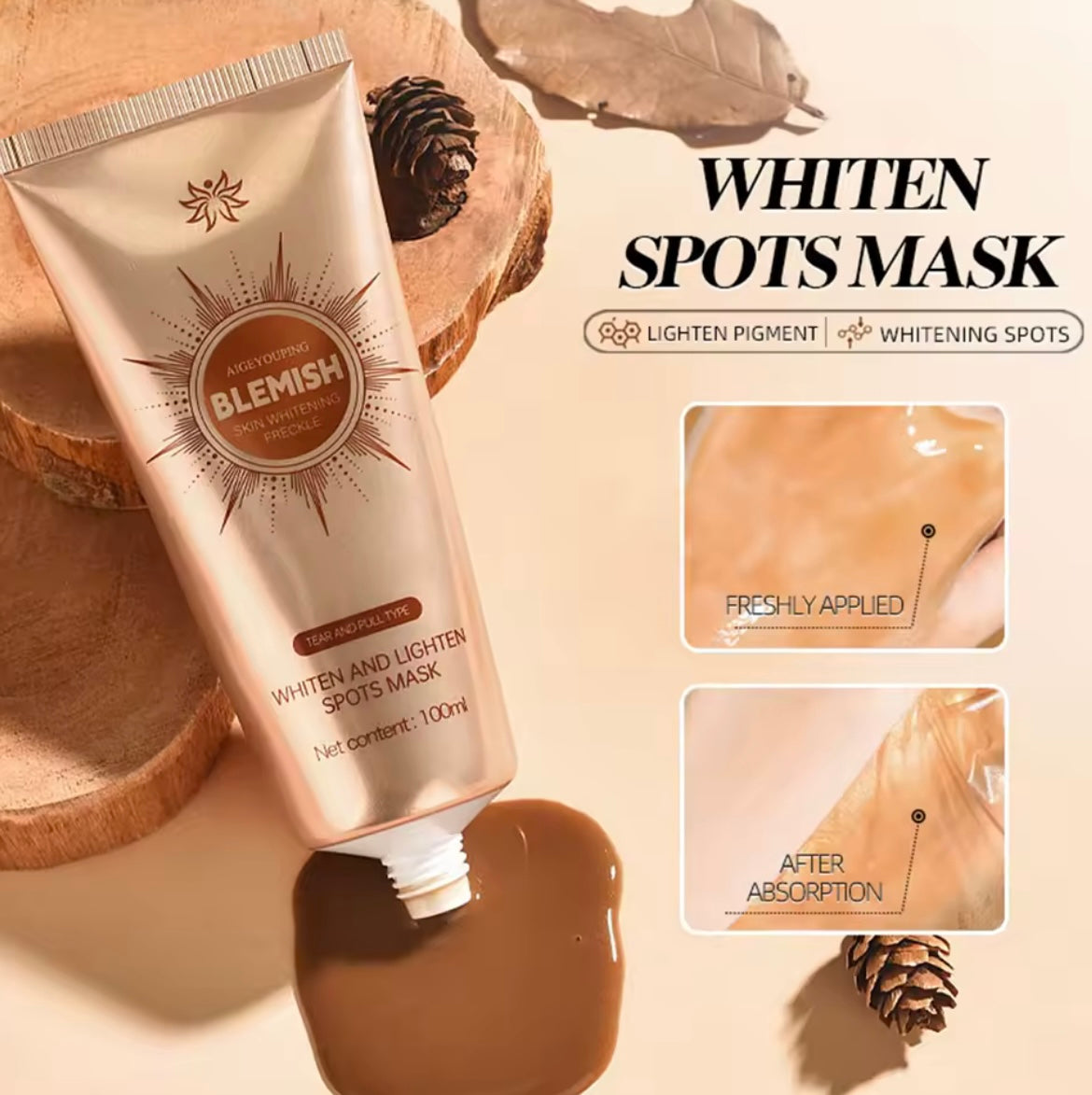 Whitening Spots Mask Spots Peel-Off Facial Mask Anti-Blemish Freckle Brightening