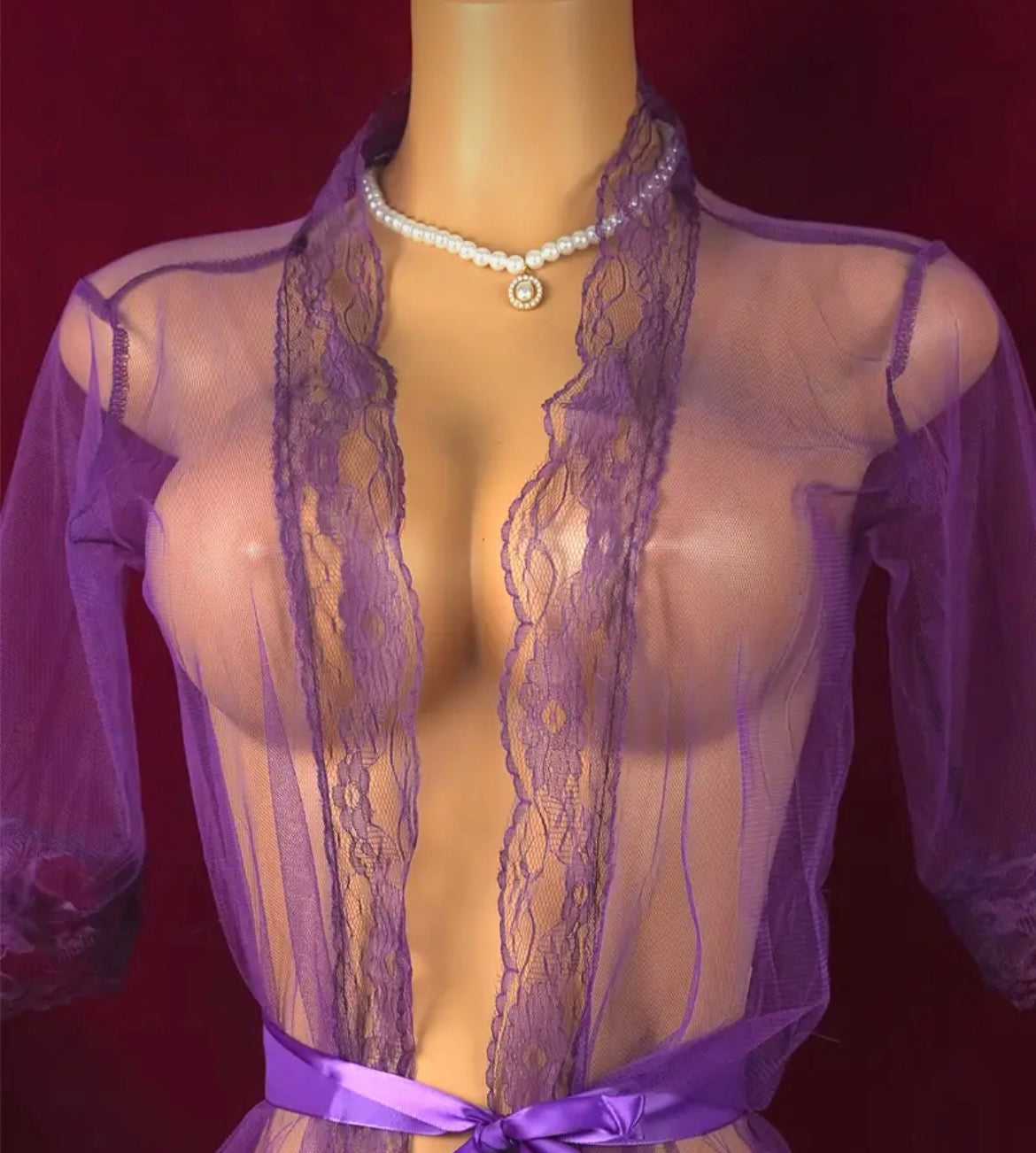 Purple Sexy Women's Lingerie Bodysuit, Women's Sexy Contrast Lace Nightgown, Backless Women's Slip Dress, Strappy Women's Bodysuit with Exquisite Patterns, Semi-Transparent Women's Lingerie, Sexy Open-Crotch Hollow-Out Lingerie,