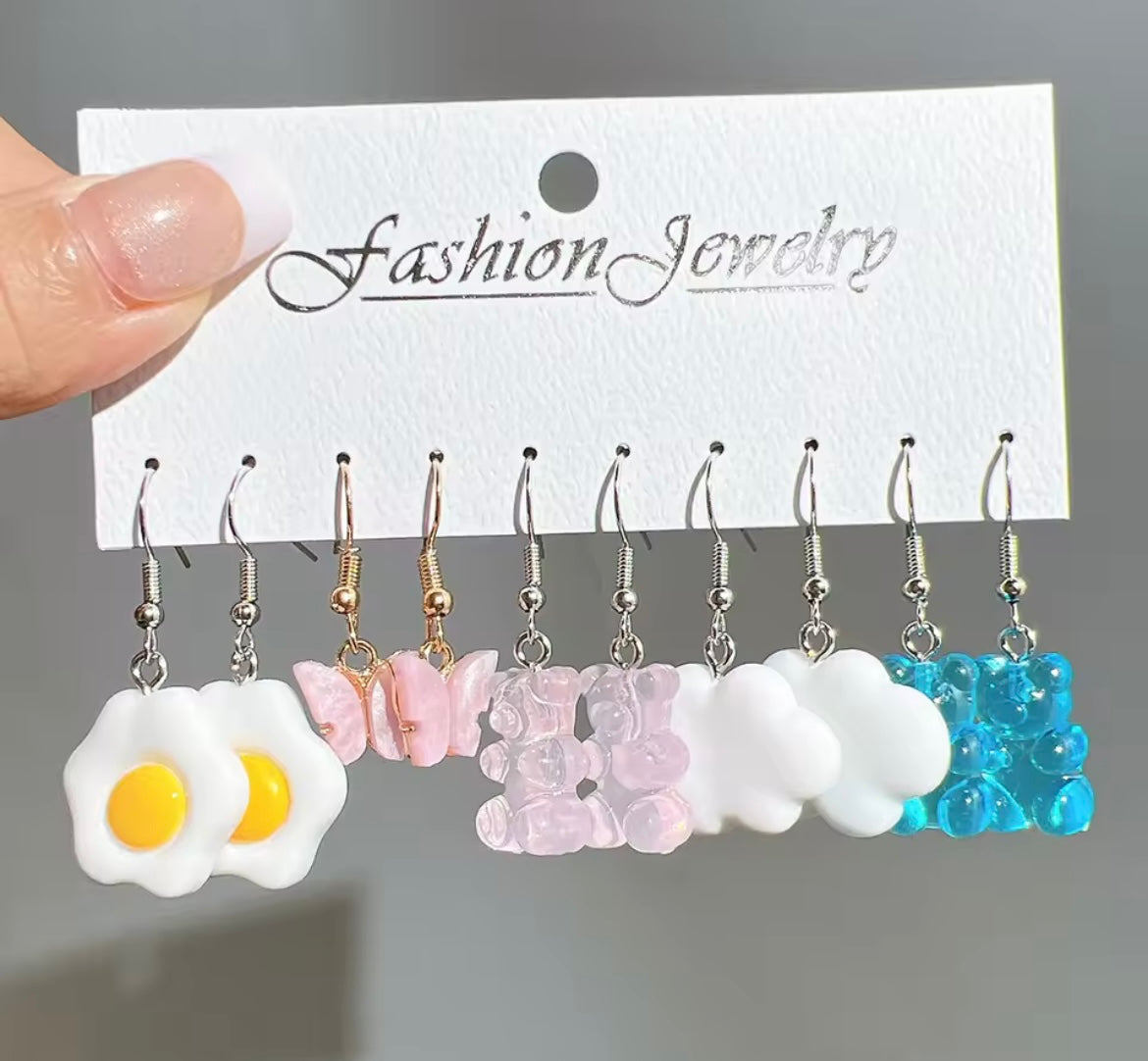 Fashion Sweet Fruit Drink Earrings Set for Women Cute Cartoon Food Ice Cream Donut Funny Resin Earring