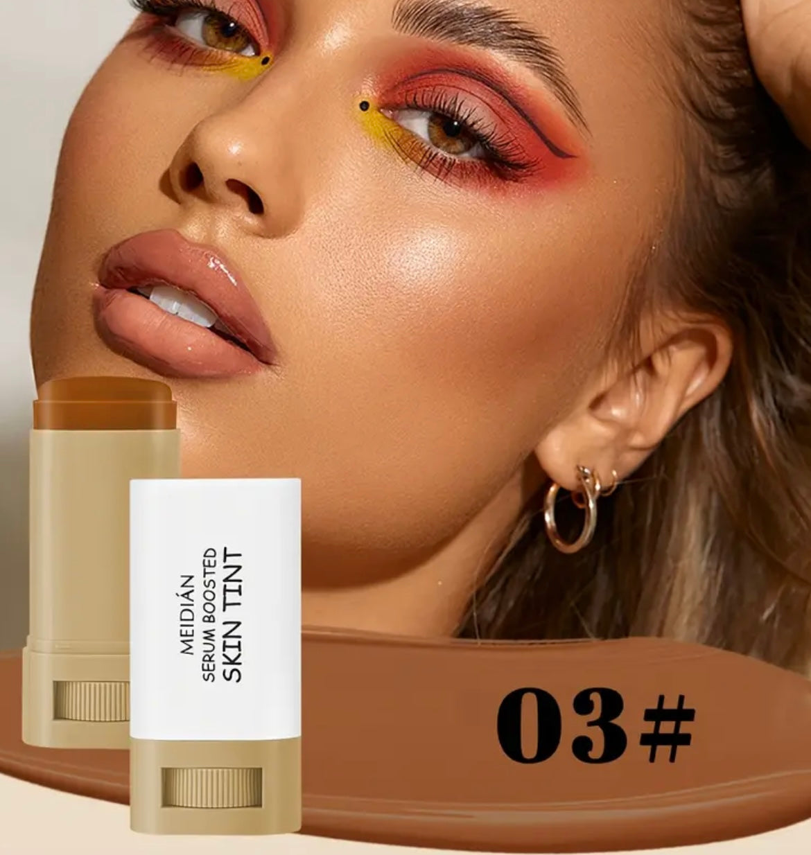 6 Shades MEIDIAN Moisturizing Tinted Foundation Stick - Buildable Matte Finish, Water-Resistant Lightweight Formula for All Light Beige Tones, Tinted Moisturizer & Face Makeup for Everyday Natural Glow