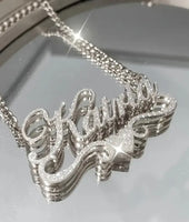Customized Ash NK Chain 1pc Customized 201 201 Stainless Steel Name Necklace - Personalized Frosted Letter Pendant with Shiny Accents, Cuban Chain Jewelry Gift for Teenager and Teenager, Suitable for Casual Attire or Special Occasions, Gift Jewelry | Bohe