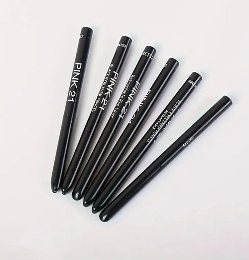 5-Pack Waterproof & Sweat-Proof Black Eyeliner Pencil - Long-Lasting, Smudge-Proof for Bold Eye Makeup, Easy Glide Formula for Perfect Wings - Black, Waterproof Eyeliner, Winged Eyeliner, Sleek Design, makeup