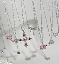 9 Stylish And Light Luxury Y2K Style Necklace Set with Geometric Pendant, Alloy Material, Suitable for Everyday Party Wear Or As a Gift to Friends