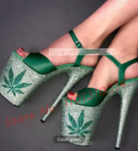 Platform Glitter Sandals Women Luxury Sparkly Mixed Color High Heels Shoes Summer