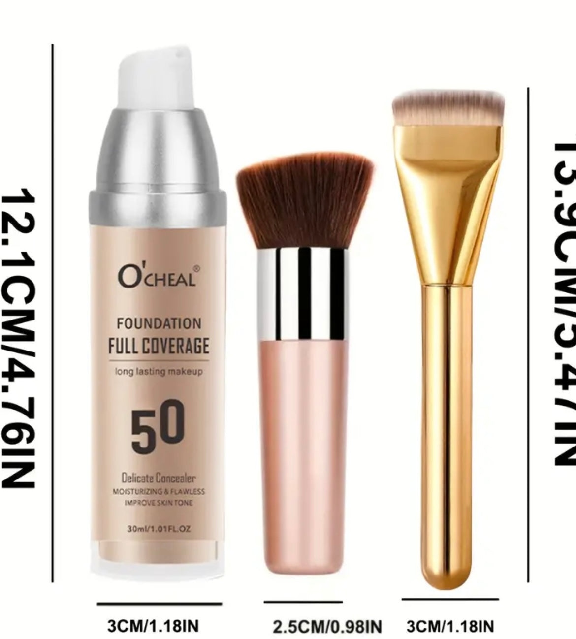 4pcs Perfect Air Cushion Foundation High Coverage Smooth Cream Matte Spray Makeup Set, Suitable for Mature Light Beige Light Beige Natural Color, High End Makeup, Makeup Foundation Full Coverage, Foundation Makeup Set, Cover Up Makeup.