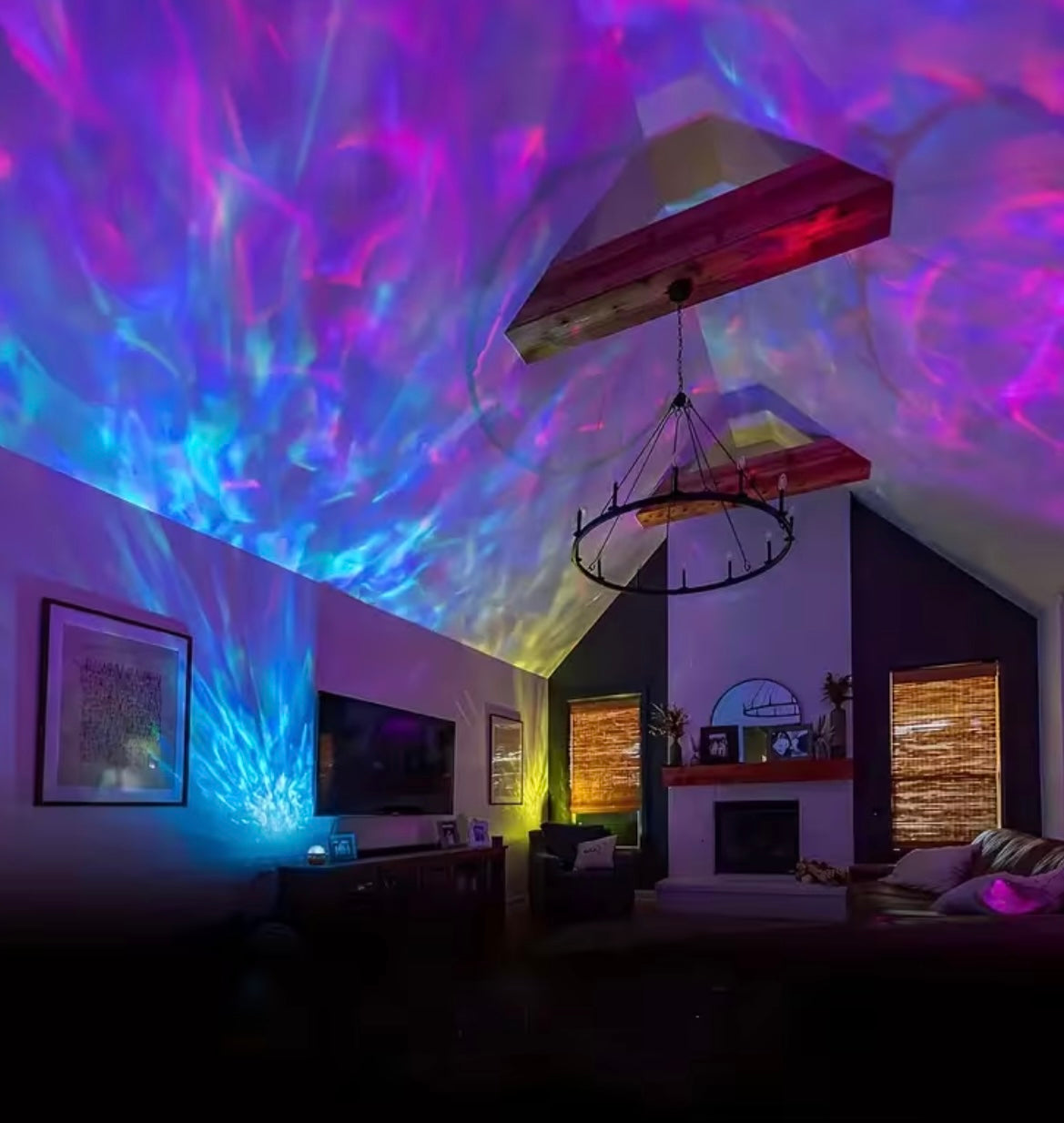 [Water Wave Star Lamp] YETHKE Water Wave Star Projection Lamp | 16 Color Changing LED, Dimmable, USB Powered | Circuit Automation, Ideal for Game Rooms, Bedrooms, Living Rooms, Party Venues