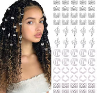 60PCS Hair Jewelry for Braids Gold Braid Clips Style Dreadlock Jewelry Metal Loc Braids Accessories Hai