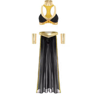 Women Halloween Cleopatra Ancient Egyptian Queen Sun Goddesses Cosplay Costume Crop Top
