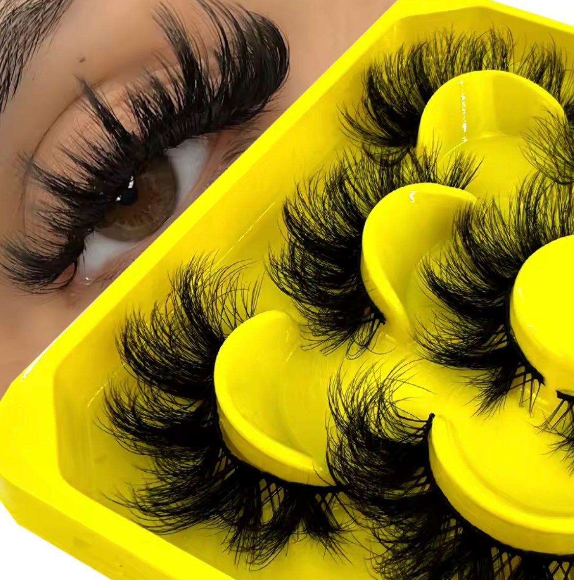New 5 pairs Fluffy Lashes 8D False Eyelashes 15-20mm Faux Mink Lashes Natural