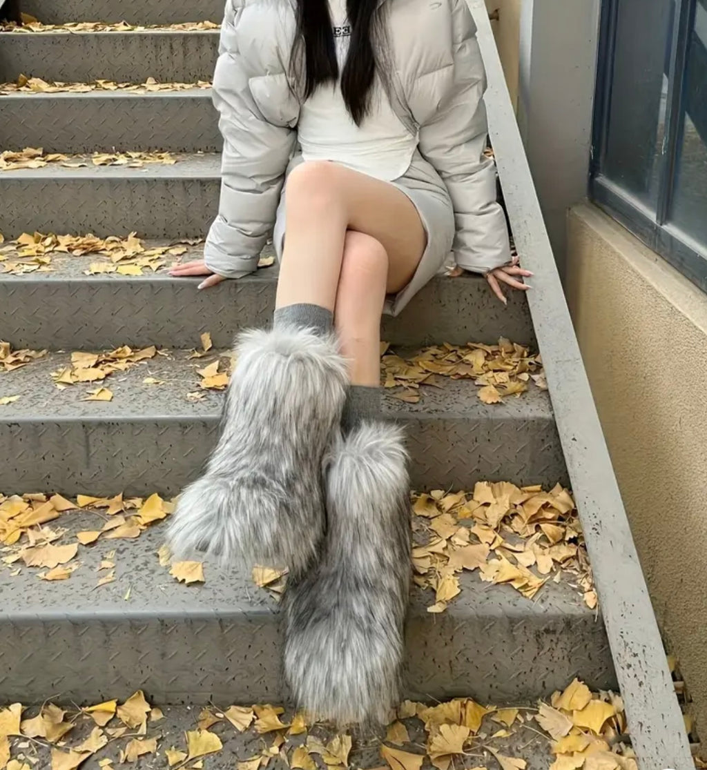 Women' Winter Faux Fur Boots with Fuzzy & Thick Sole - Warm Cozy Snow Boots Suitable for Cold Weather, Round Toe Flat Heel, Slip, /Outdoor Use (), Women Shoes