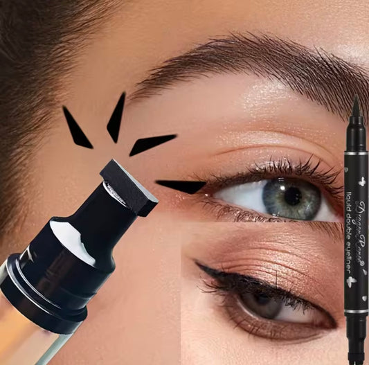 Black Eyeliner Stamp Triangle Dual-ended Liquid Eyeliner Waterproof Sweat-proof