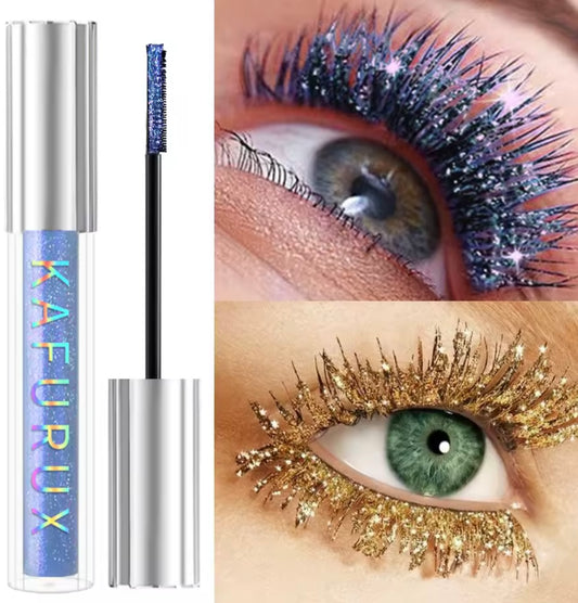 1pc Diamond Shine Waterproof Volume Curl Mascara Glitter Snow Effect,Smudge-proof  Eye Makeup for All Skin Types Women Cosmetic