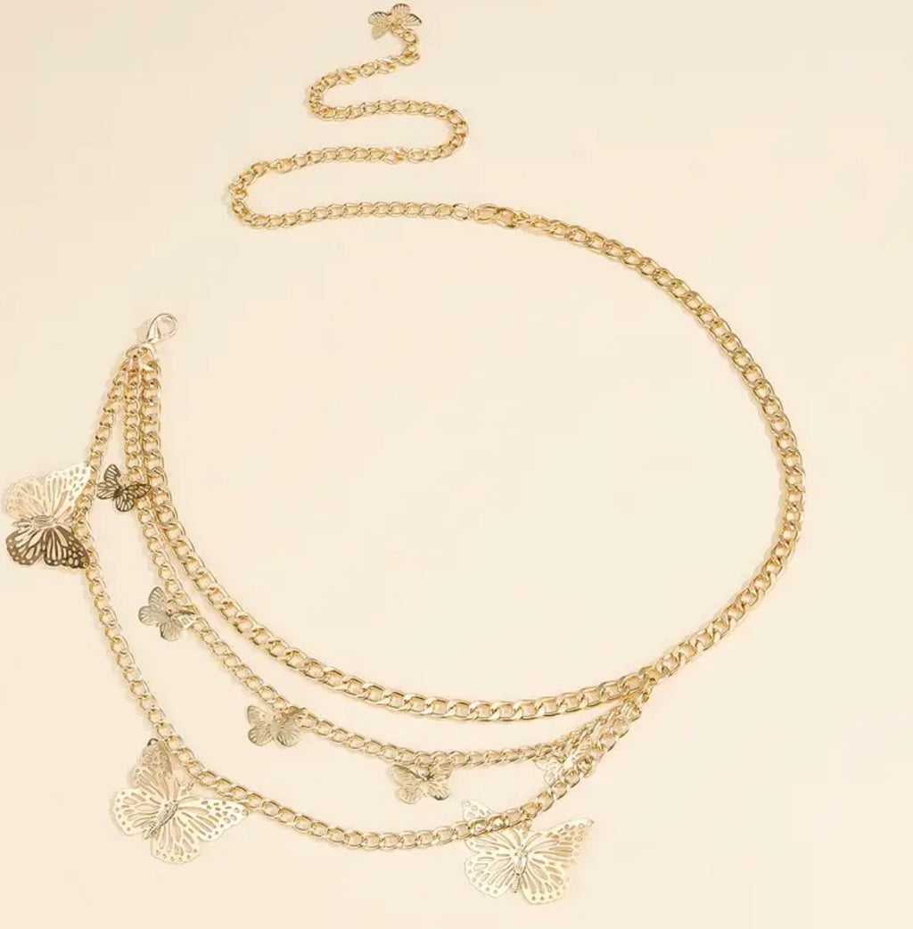 Ladies Fashion Butterfly Body Chain - Perfect for Beach Vacation & Party, Sexy Accessory Gift
