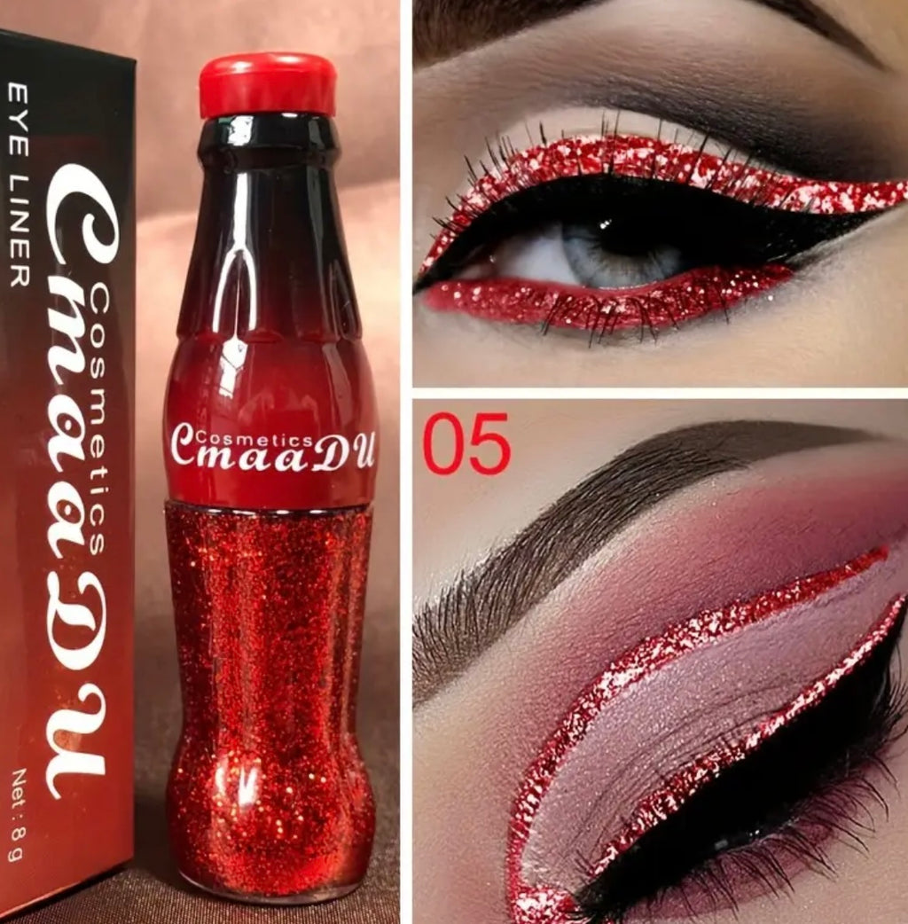 7pcs Pearlescent Glitter Powder Eyeliner Liquid Pen, Waterproof, Sweat Proof, Not Easy To Smudge, Not Caking, Colorful Liquid Eyeliner Eye Shadow, Suitable For Christmas Makeup