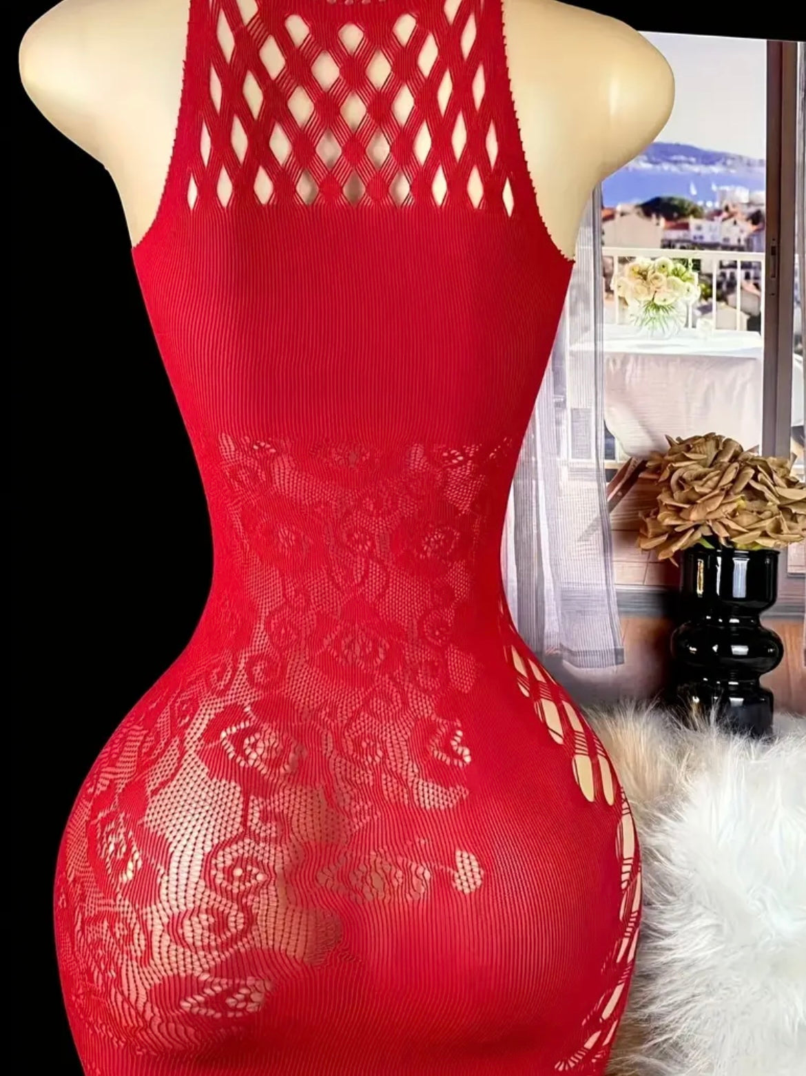Women's Fashionable Sexy Letter Print Three-Piece Swimsuit Set with Halter Neck Top and High-Cut Triangle Bottoms Cherry Print - Beimun Warm Orientation Plan