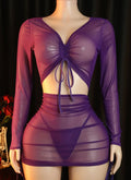 Sexy Sheer Mesh Lingerie Dress & Thong Set Shiny Hollow Out Babydoll Nightgown with Open Back & V-Neckline, Two-Piece Adult Intimate Apparel, Hand Washable Semi- Outfit for Themed Events & Casual Attire, Elegant Cut-Out Design with Tho