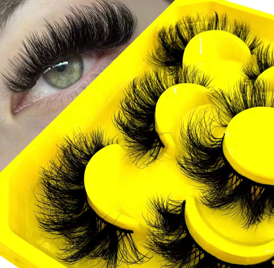 New 5 pairs Fluffy Lashes 8D False Eyelashes 15-20mm Faux Mink Lashes Natural