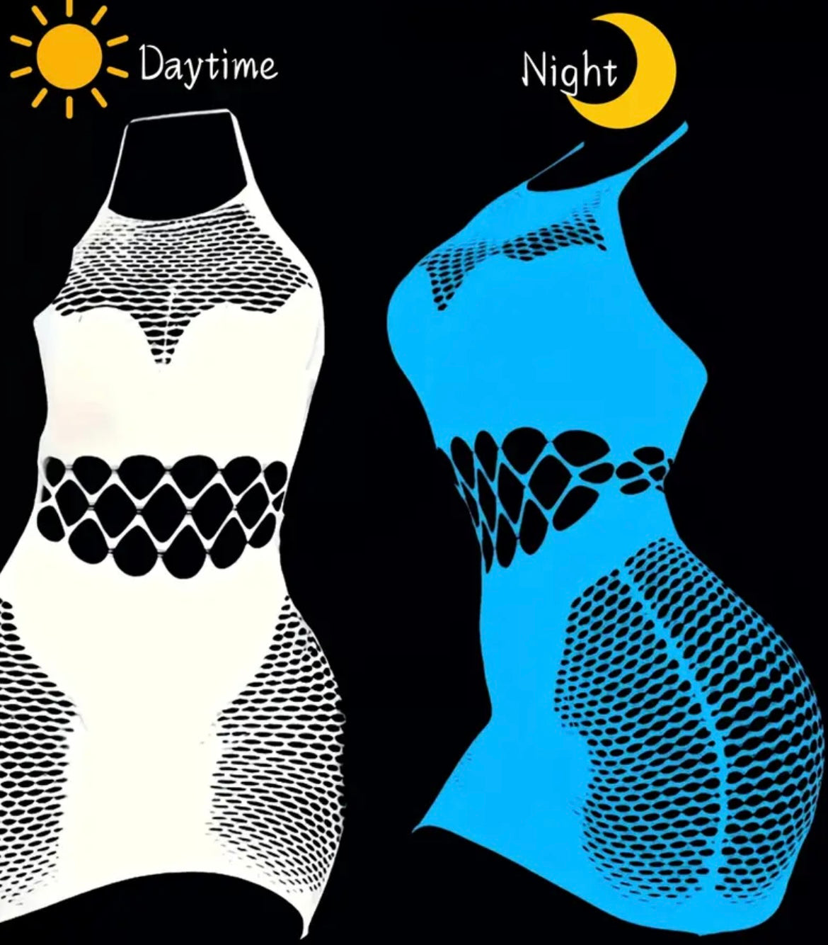 1pc White Lace Hollow High Elasticity Sheer Night Glow Dress Women'S Sexy Bodycon Dress