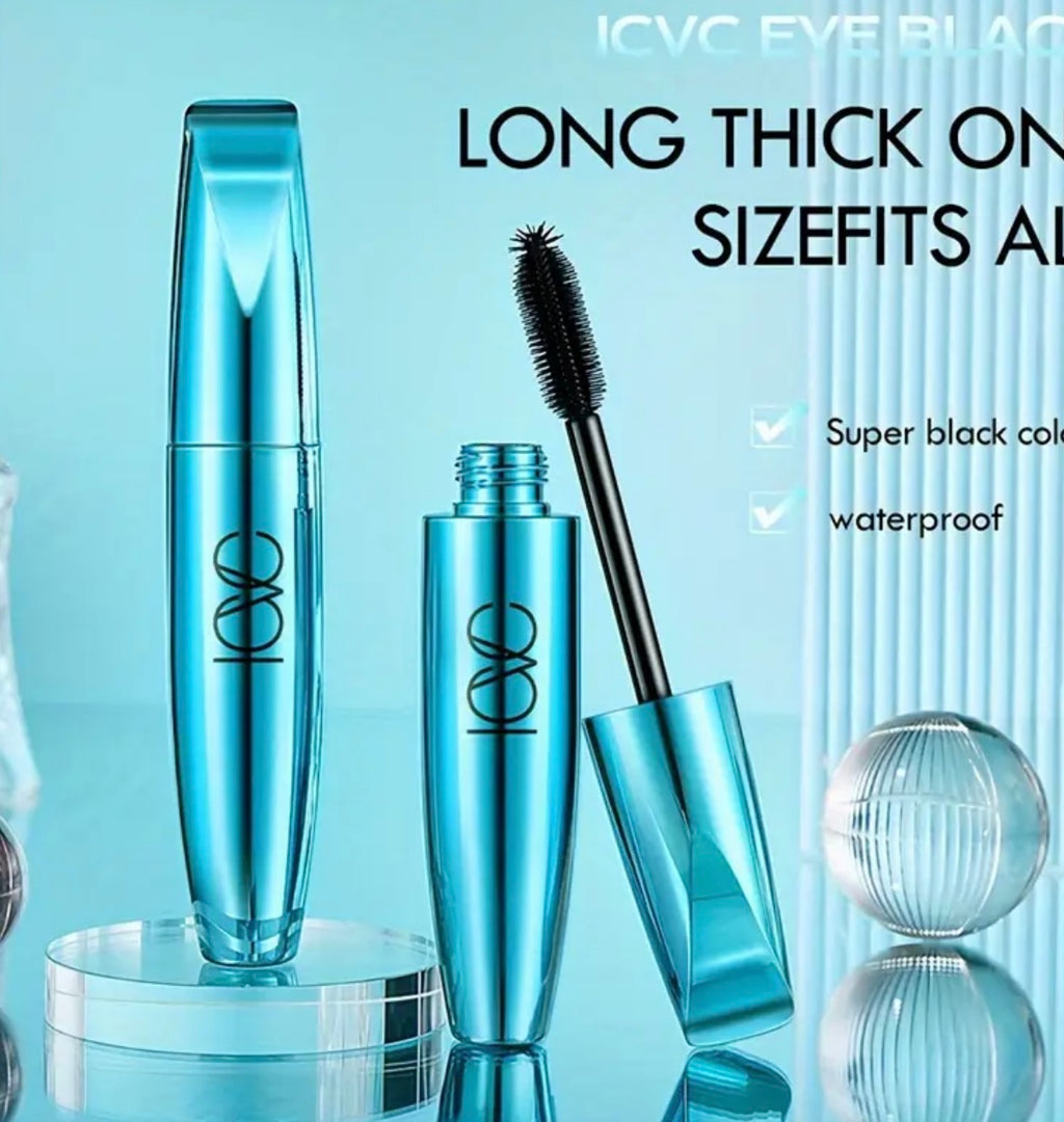 4D Fiber Mascara, Waterproof, Long-Lasting, Volumizing Black Mascara, Suitable for All Light Beige Types, Smudge-Proof, Natural and Easy to Apply, Creates Longer, Deeper, and Clearer Lashes