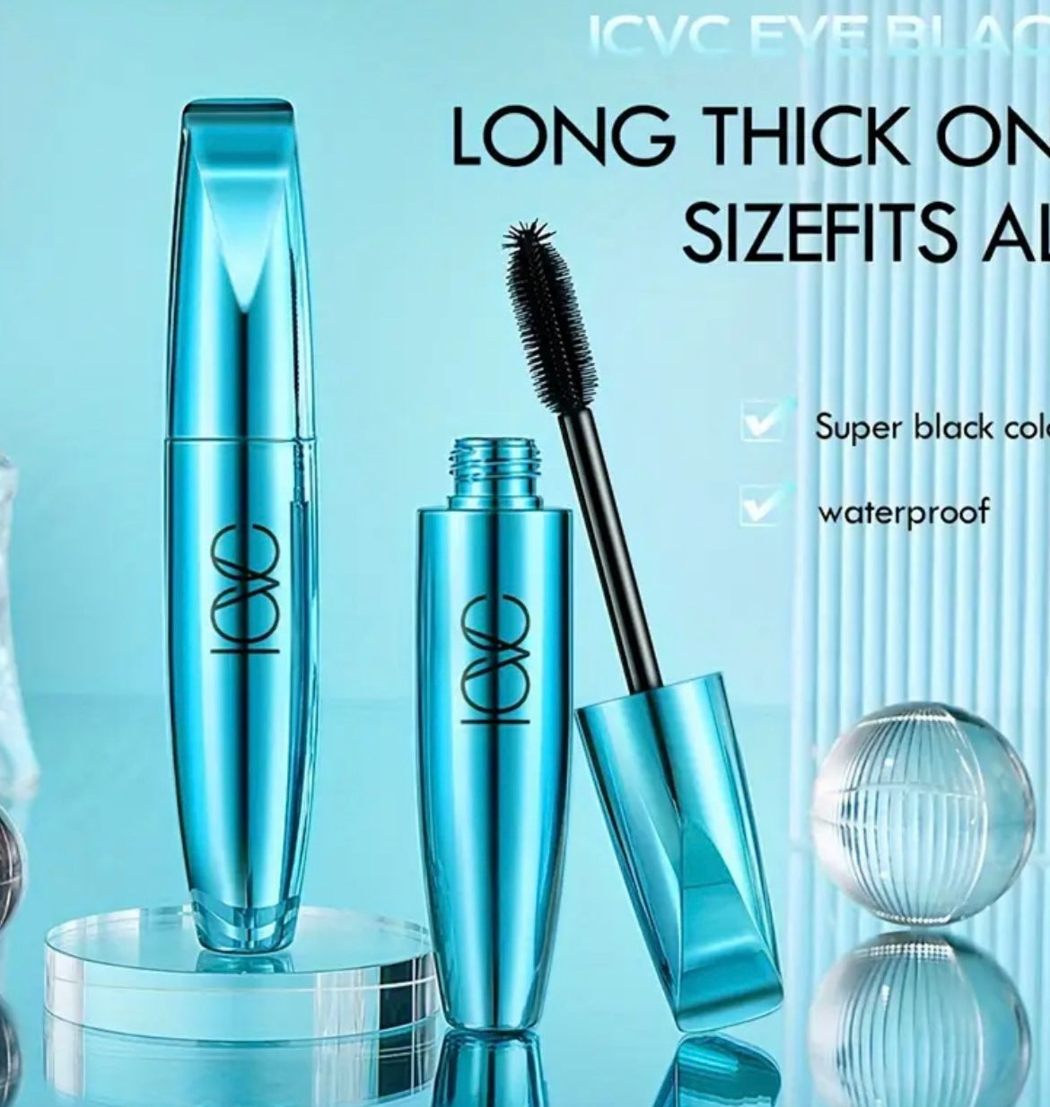 4D Fiber Mascara, Waterproof, Long-Lasting, Volumizing Black Mascara, Suitable for All Light Beige Types, Smudge-Proof, Natural and Easy to Apply, Creates Longer, Deeper, and Clearer Lashes