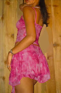 Two Pieces Women’s Set,All Over Print Crop Cami Top and Split Hem Skirt
