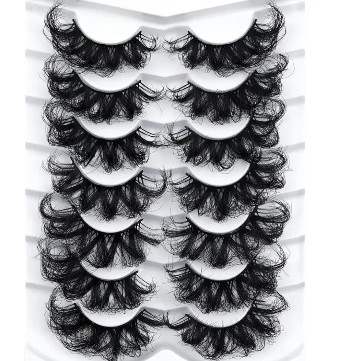 7 Pairs 25mm False Eyelashes Fluffy Soft Thick Doll Eye Cat Eye Dramatic False Eyelashes Natural Eye Makeup