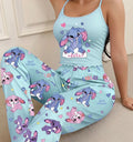 Women'S Cute Rabbit Heart Letter 'LOVELY' Printed Camisole with Long Pants Pajama