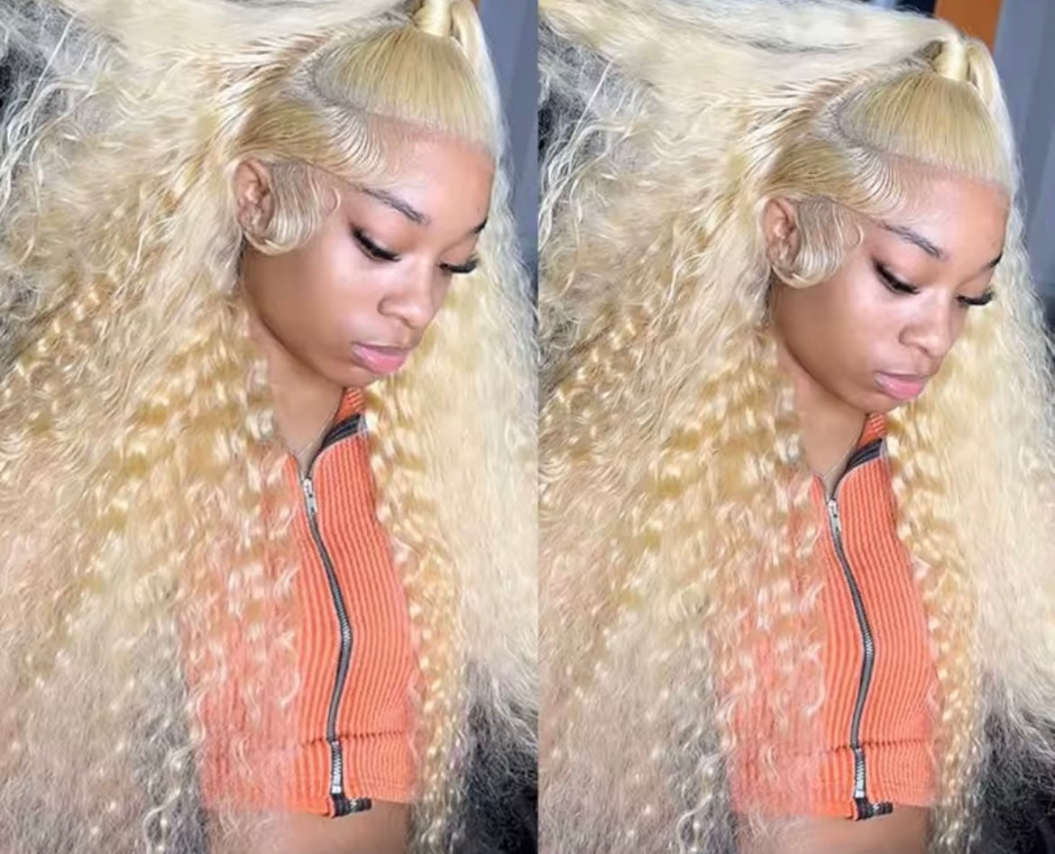 13x4 13x6 360 HD Transparent 613 Lace Frontal Wig Honey Blonde Color Brazilian Raw Body Wave Lace