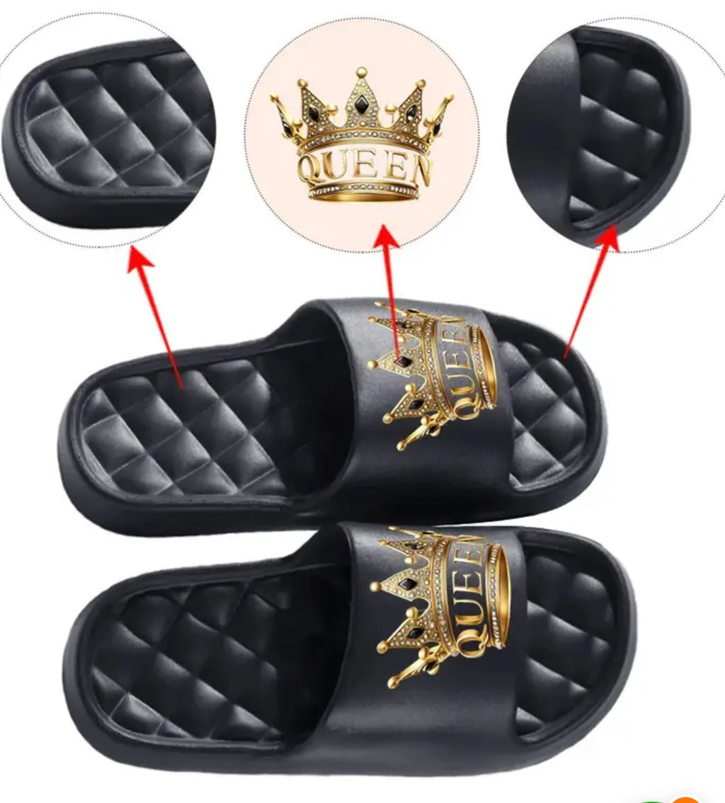 1pc Queen Crown Unisex Thick-Soled Slippers | Comfortable and Breathable, Suitable for Indoor and Outdoor Use, Durable for women EVA Material, Everyday