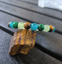 Vintage Boho Style Natural Stone Bracelet - Wealth Attraction, Good Luck Charm, Real Stone Beads, Daily Wear Accessory, Valentine'S Day Gift, All-Season Jewelry, Bracelet