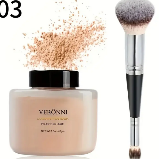 Luxurious Setting Powder, Long-Lasting Loose Powder, Creates a Smooth, Flawless Finish, Oil-Controlling Matte Finish, Long-Lasting, Waterproof, Non-Clumpy Formula, Suitable for All Light Beige Tones, Illuminates, Contours - Perfect Everyday Look