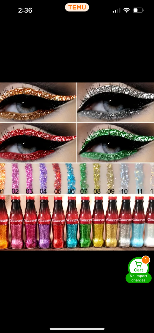 7pcs Pearlescent Glitter Powder Eyeliner Liquid Pen, Waterproof, Sweat Proof, Not Easy To Smudge, Not Caking, Colorful Liquid Eyeliner Eye Shadow, Suitable For Christmas Makeup