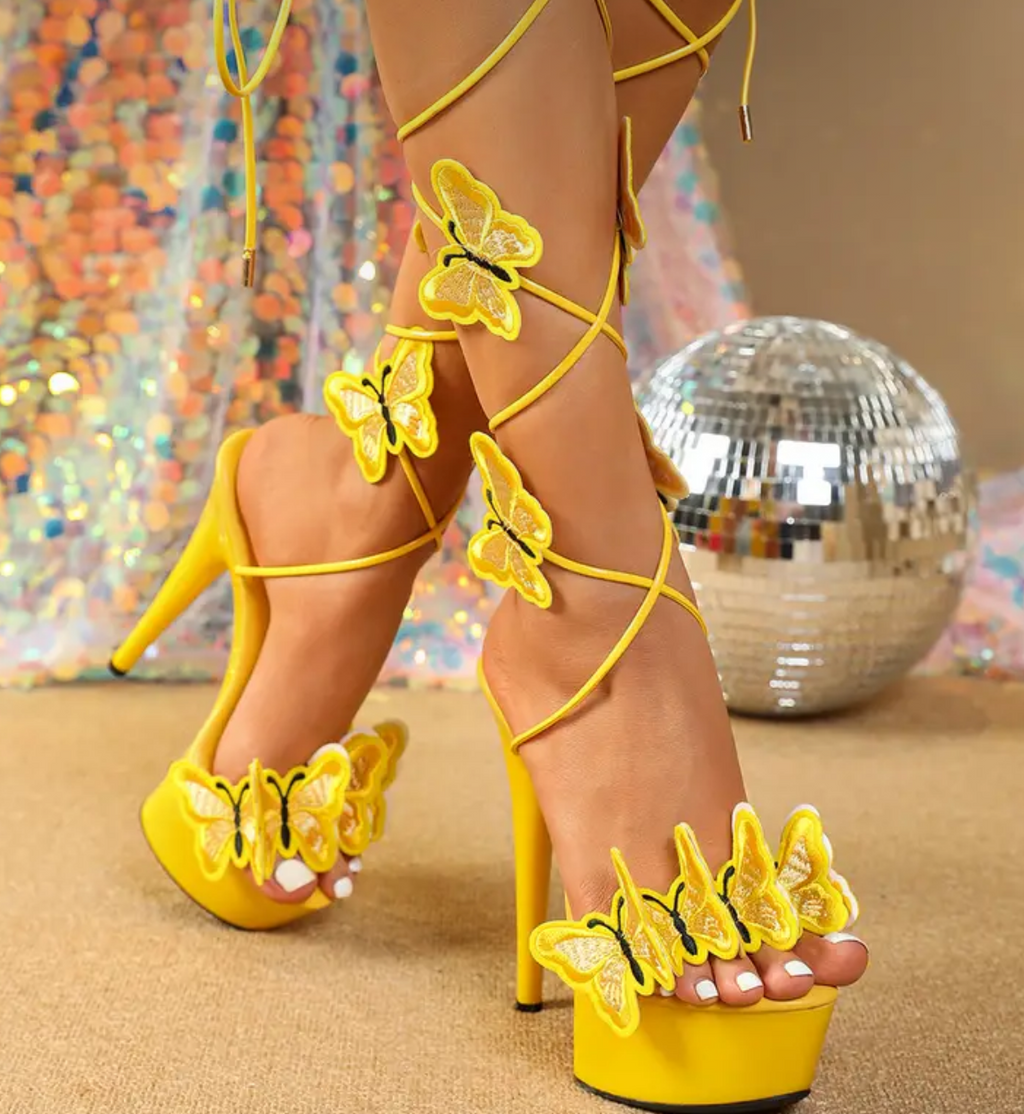 Women's Ultra-High Stiletto Heels- Slip-On Crisscross Strap & Zipper Closure, Thick Platform Heels (Up to 4 Inches+) - PU Open-Toe s for Weddings, Parties, - Comfortable & Durable High Heels
