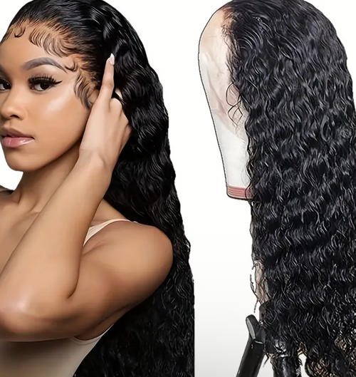 16/26 Inch Lace Front Wig - Pre-Stretched 180% Density Brazilian Wet Curls, Lace Front Wig, Pre-Stretched Water Wave Hair, Women'S Deep Wave Lace Wig, Soft And Breathable, Ideal for Everyday And Halloween, for Beauty