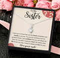 Gift Box Necklace for Sister, Christmas Gift, Birthday Gift, Necklace Jewelry Gift with Message Card and Gift Box, Winter and New Year Jewelry for Sister