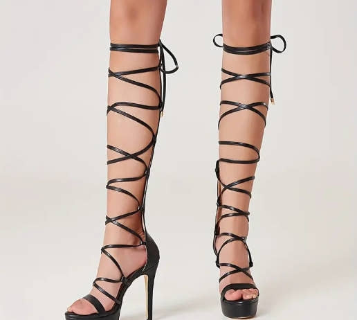 Women'S Ultra-High Stiletto Heel Sandals - Open Toe Ankle Strap with Zipper Closure, Pointed Toe & Cross Strap Design, Synthetic Cover
