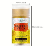 Luxfume Glitter Stick - Micro-Fine Face & Body Glitter | Shimmering High-Shine Finish, Dries Clear & Not Sticky | for Hair & Wigs Too