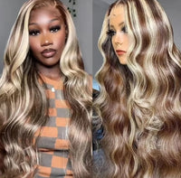 613 Ombre Blonde Colored Lace Front Wigs 13x4 HD Frontal Human Hair Wigs For Women 100% Glueless Brazilian Pre Plucked Lace Wigs